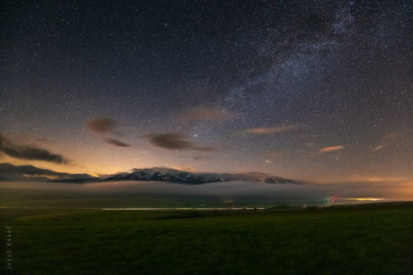 Mléčná dráha a Andromeda nad Tatrami