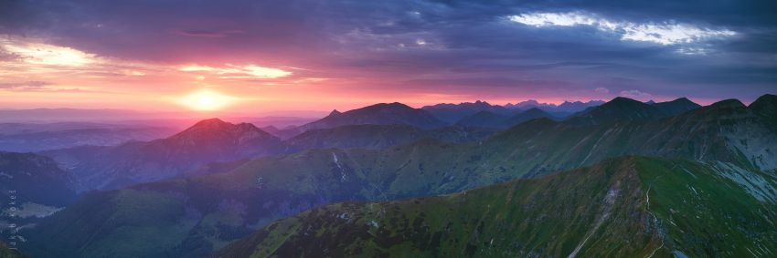 Východ slunce z Volovce, Západní Tatry